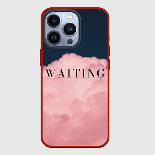 Чехол iPhone 13 Pro WAITING / 3D-Красный – фото 1