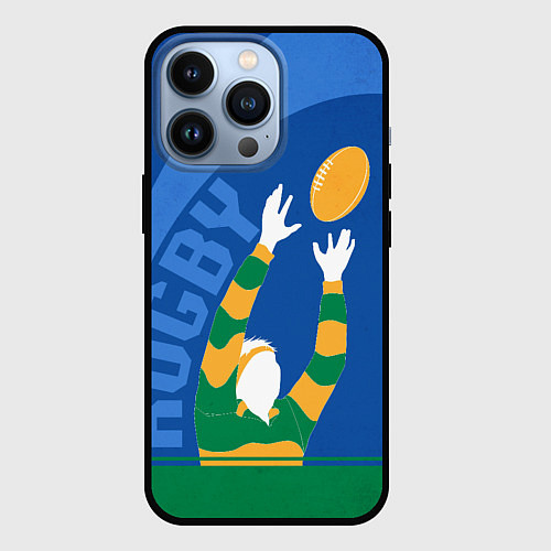 Чехол iPhone 13 Pro Регби / 3D-Черный – фото 1