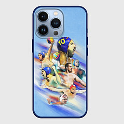 Чехол для iPhone 13 Pro Water polo players, цвет: 3D-тёмно-синий