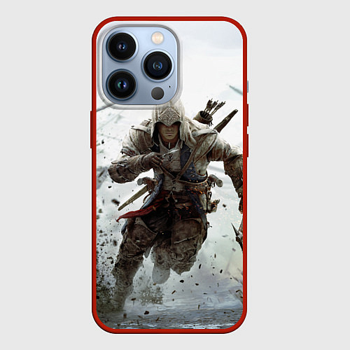 Чехол iPhone 13 Pro ASSASSINS CREED / 3D-Красный – фото 1