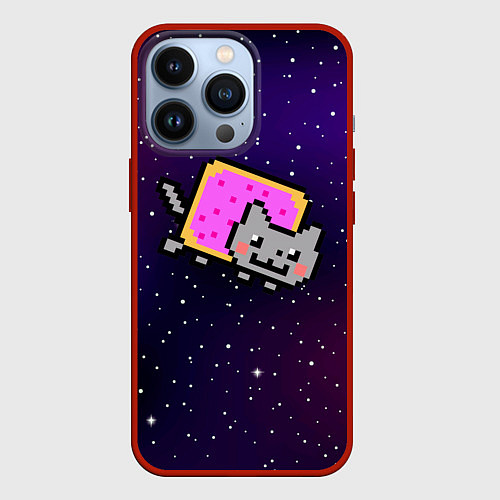 Чехол iPhone 13 Pro Nyan Cat / 3D-Красный – фото 1