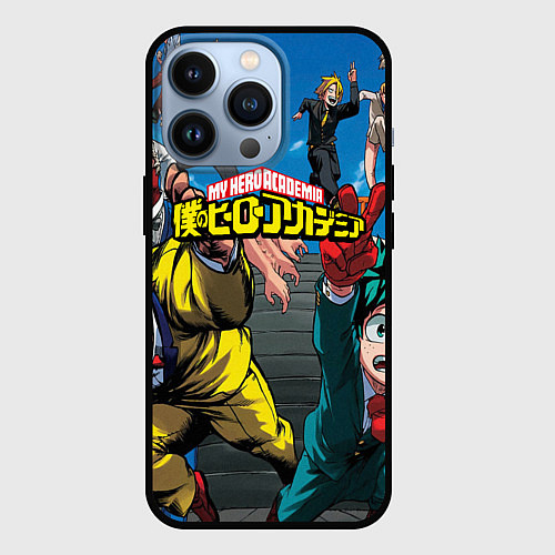 Чехол iPhone 13 Pro My Hero Academia все герои / 3D-Черный – фото 1