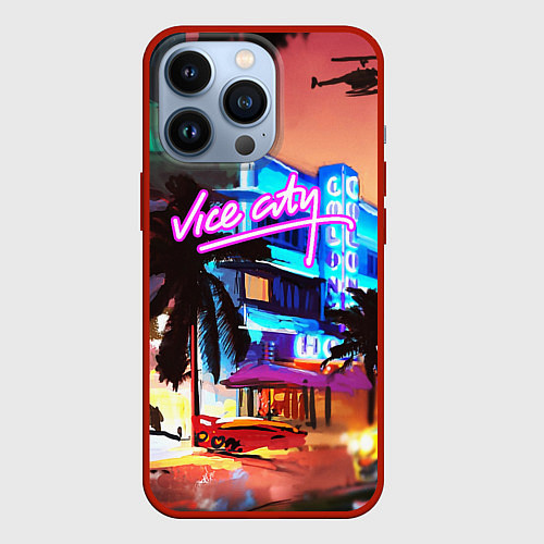 Чехол iPhone 13 Pro GTA: VICE CITY / 3D-Красный – фото 1