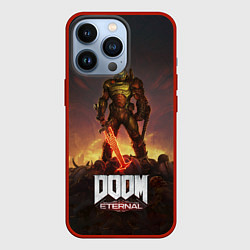 Чехол для iPhone 13 Pro DOOM ETERNAL, цвет: 3D-красный