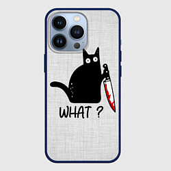 Чехол для iPhone 13 Pro What cat, цвет: 3D-тёмно-синий