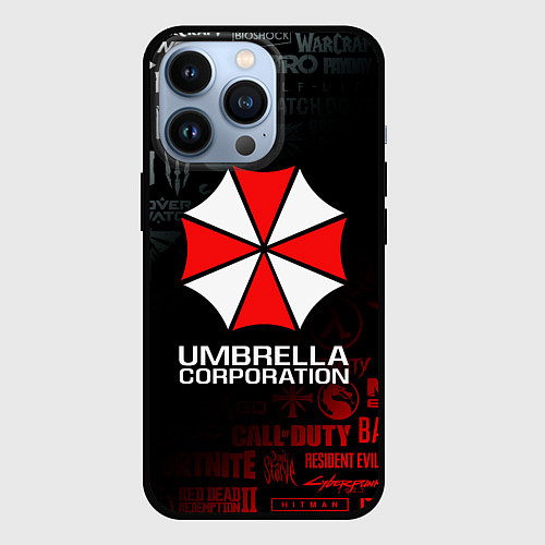 Чехол iPhone 13 Pro RESIDENT EVIL UMBRELLA CORP / 3D-Черный – фото 1