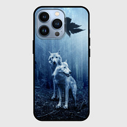 Чехол iPhone 13 Pro Волки в тёмном лесу