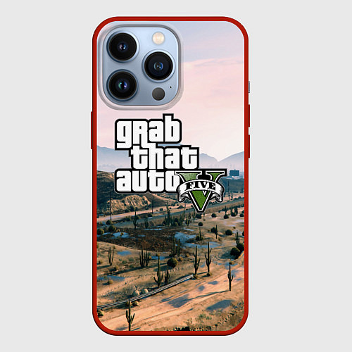Чехол iPhone 13 Pro Grand Theft Auto 5 / 3D-Красный – фото 1