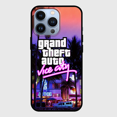 Чехол iPhone 13 Pro Grand Theft Auto Vice City / 3D-Черный – фото 1