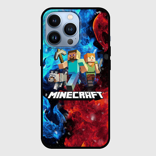 Чехол iPhone 13 Pro Minecraft Майнкрафт / 3D-Черный – фото 1