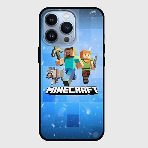 Чехол iPhone 13 Pro Minecraft Майнкрафт / 3D-Черный – фото 1