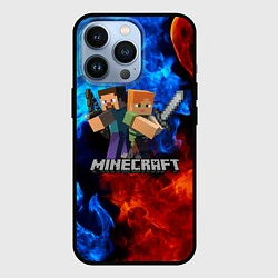 Чехол для iPhone 13 Pro MINECRAFT, цвет: 3D-черный