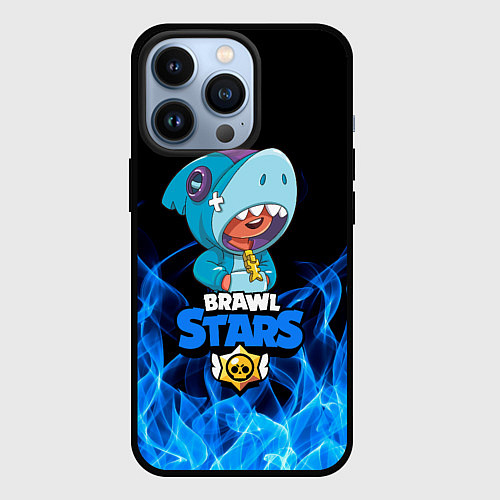 Чехол iPhone 13 Pro BRAWL STARS LEON / 3D-Черный – фото 1