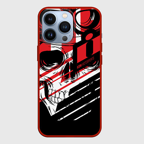 Чехол iPhone 13 Pro Череп Icon красный / 3D-Красный – фото 1