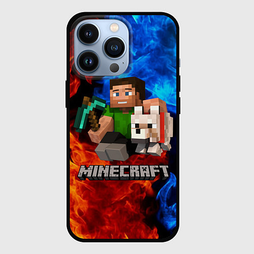 Чехол iPhone 13 Pro MINECRAFT / 3D-Черный – фото 1