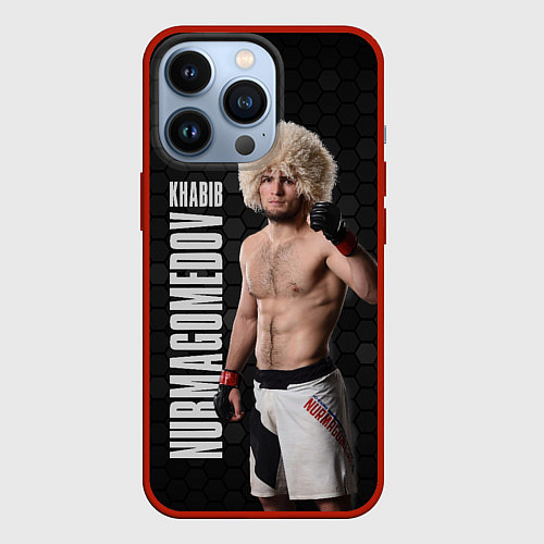 Чехол iPhone 13 Pro Хабиб Нурмагомедов / 3D-Красный – фото 1