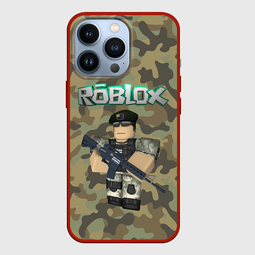 Чехол iPhone 13 Pro Roblox 23 February Camouflage / 3D-Красный – фото 1