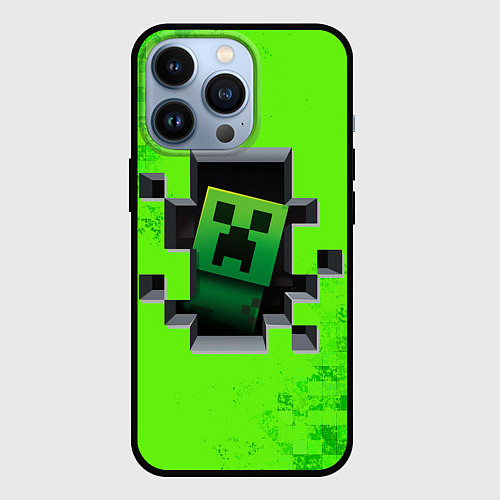 Чехол iPhone 13 Pro MINECRAFT / 3D-Черный – фото 1