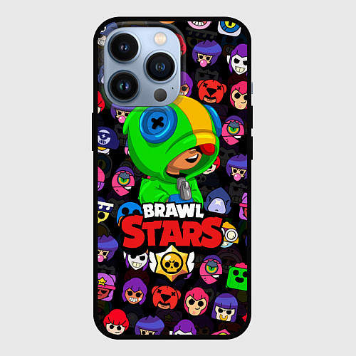 Чехол iPhone 13 Pro BRAWL STARS LEON / 3D-Черный – фото 1