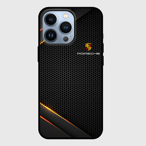 Чехол iPhone 13 Pro PORSCHE / 3D-Черный – фото 1