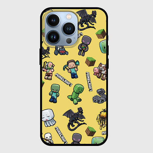 Чехол iPhone 13 Pro MINECRAFT / 3D-Черный – фото 1