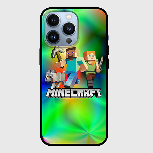 Чехол iPhone 13 Pro MINECRAFT / 3D-Черный – фото 1