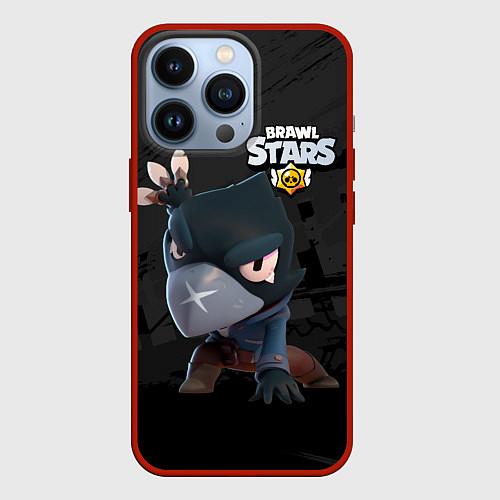 Чехол iPhone 13 Pro Brawl Stars Crow Ворон / 3D-Красный – фото 1