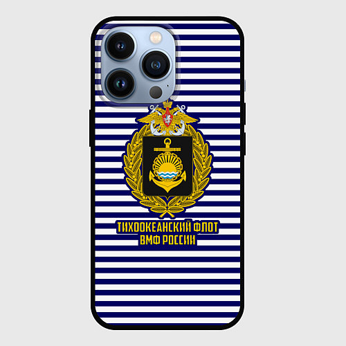 Чехол iPhone 13 Pro Тихоокеанский флот ВМФ России / 3D-Черный – фото 1