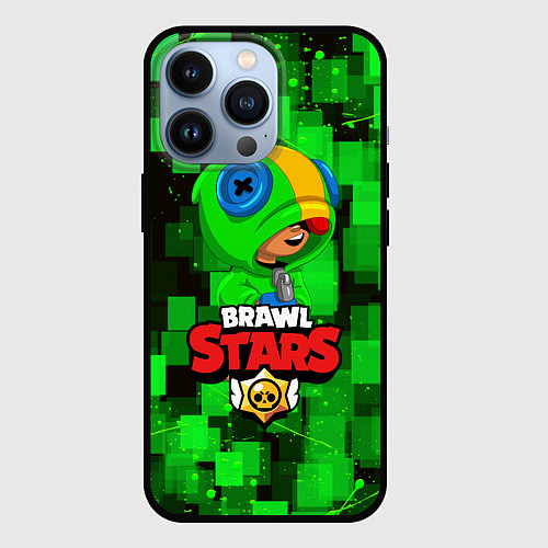 Чехол iPhone 13 Pro BRAWL STARS LEON / 3D-Черный – фото 1