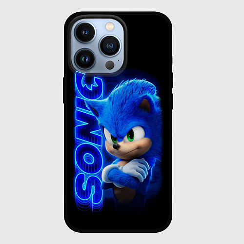 Чехол iPhone 13 Pro SONIC / 3D-Черный – фото 1