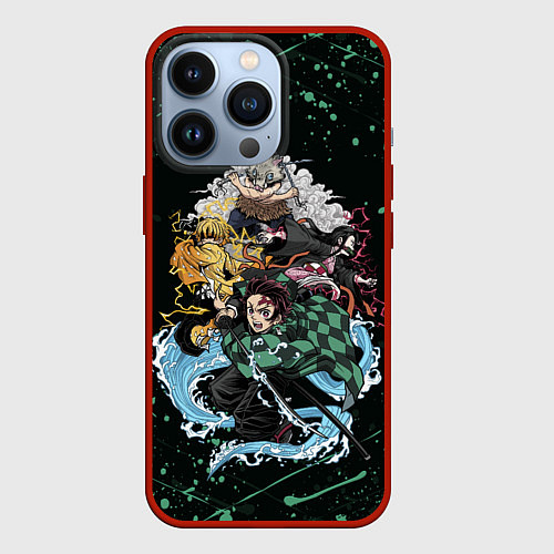 Чехол iPhone 13 Pro KIMETSU NO YAIBA / 3D-Красный – фото 1