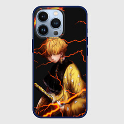 Чехол для iPhone 13 Pro KIMETSU NO YAIBA, цвет: 3D-тёмно-синий