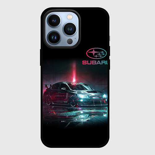 Чехол iPhone 13 Pro SUBARUСпина / 3D-Черный – фото 1