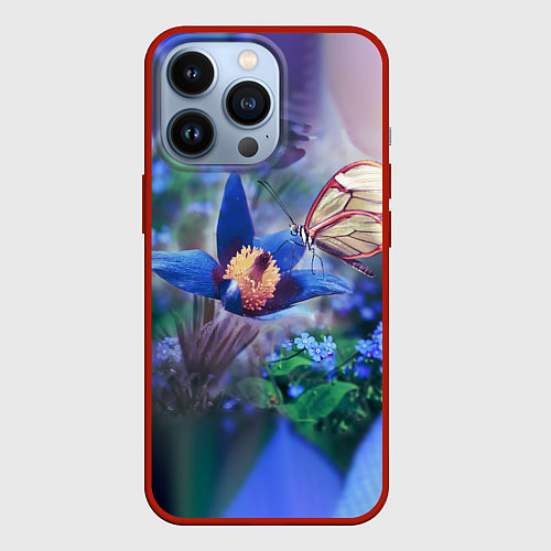 Чехол iPhone 13 Pro Бабочка / 3D-Красный – фото 1