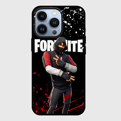 Чехол iPhone 13 Pro FORTNITE IKONIK / 3D-Черный – фото 1