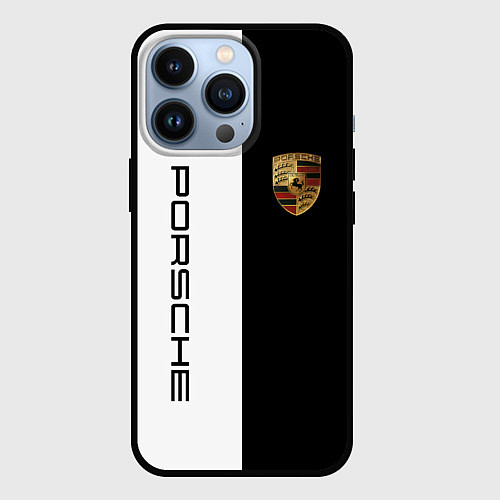 Чехол iPhone 13 Pro PORSCHE / 3D-Черный – фото 1