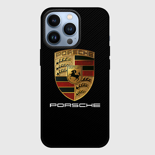 Чехол iPhone 13 Pro PORSCHE / 3D-Черный – фото 1