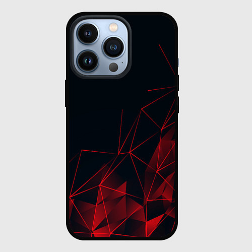 Чехол iPhone 13 Pro RED STRIPES / 3D-Черный – фото 1