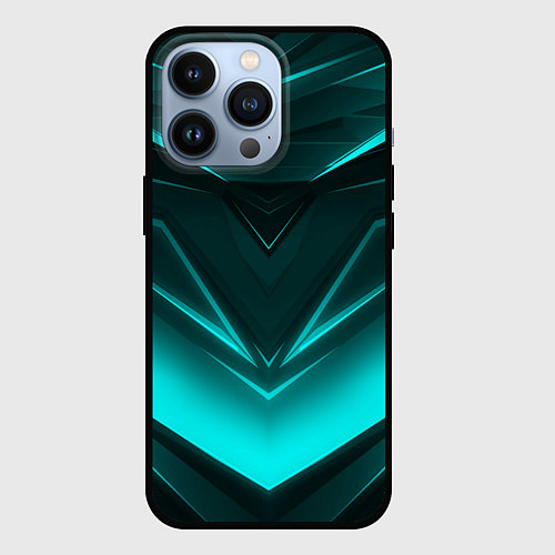 Чехол iPhone 13 Pro NEON GEOMETRY STRIPES / 3D-Черный – фото 1