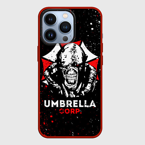 Чехол iPhone 13 Pro RESIDENT EVIL 3 / 3D-Красный – фото 1