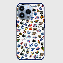 Чехол для iPhone 13 Pro NHL PATTERN Z, цвет: 3D-тёмно-синий