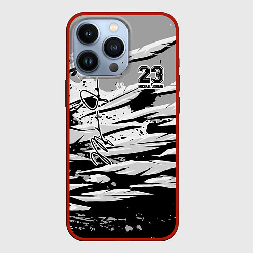 Чехол iPhone 13 Pro Michael Jordan 23 / 3D-Красный – фото 1