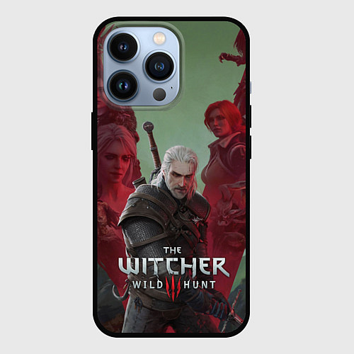 Чехол iPhone 13 Pro The Witcher 5-летие / 3D-Черный – фото 1