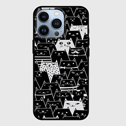 Чехол для iPhone 13 Pro КОТЫ BLACK, цвет: 3D-черный