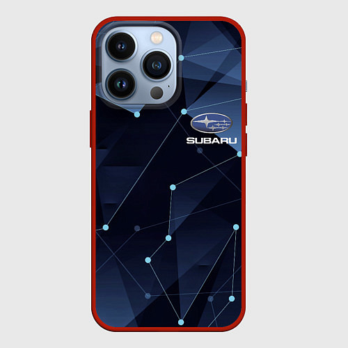 Чехол iPhone 13 Pro SUBARU / 3D-Красный – фото 1