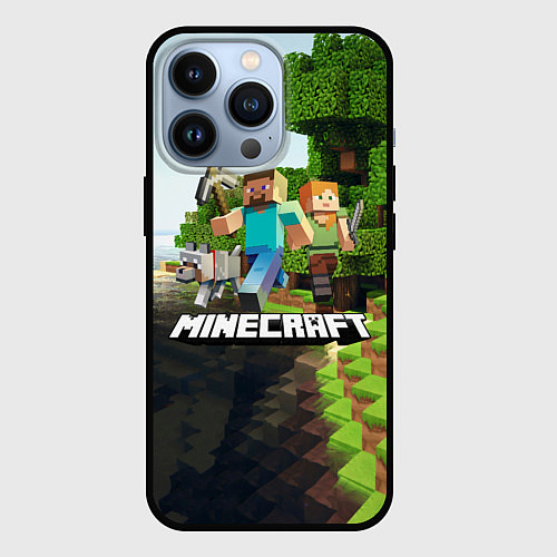 Чехол iPhone 13 Pro Minecraft / 3D-Черный – фото 1