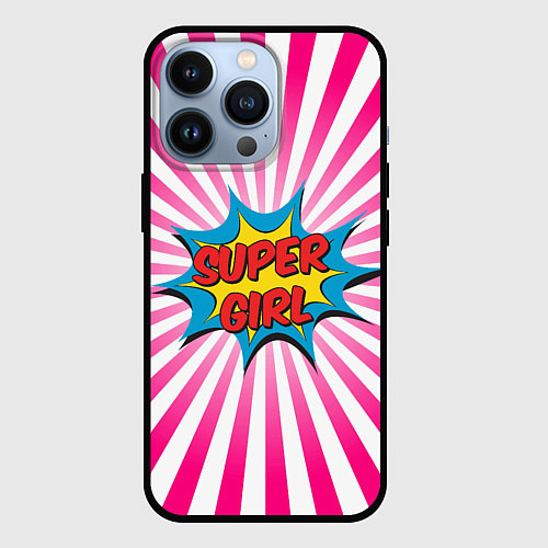 Чехол iPhone 13 Pro Super Girl / 3D-Черный – фото 1