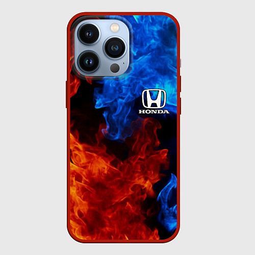 Чехол iPhone 13 Pro HONDA / 3D-Красный – фото 1