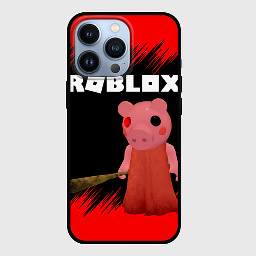 Чехол iPhone 13 Pro Roblox Piggy / 3D-Черный – фото 1