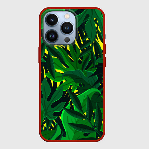 Чехол iPhone 13 Pro В джунглях / 3D-Красный – фото 1